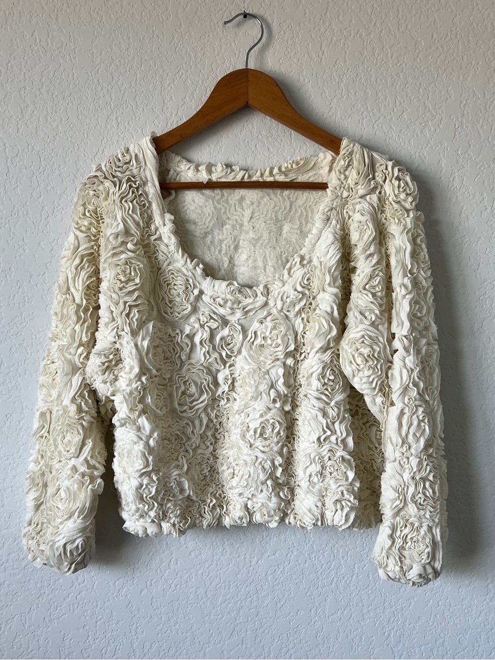 American Apparel Cream Rosette Pullover Sweater